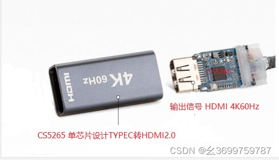 CS5265 USB-C to HDMI 4k@60Hz单转方案