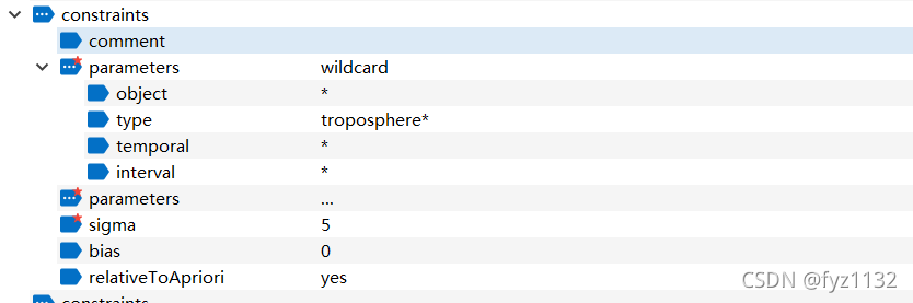 parameters->wildcard：object= * ，type=troposphere*，temporal= * ，interval= * 。