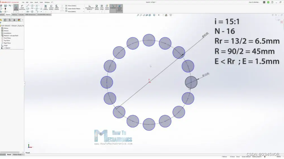 Designing a cycloidal drive using SOLIDWORKS