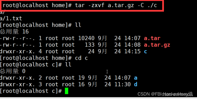 Linux 压缩解压（归档管理）：tar命令