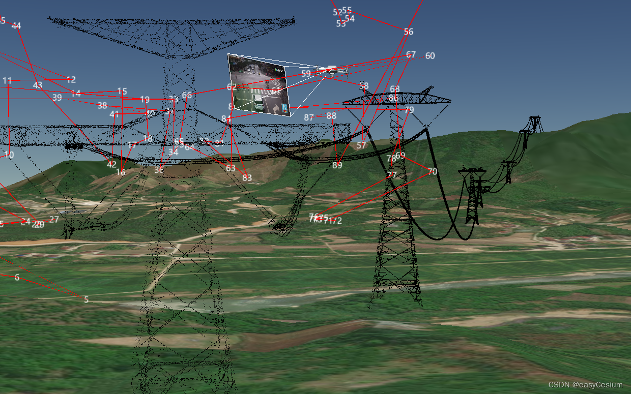 Cesium无人机实时视频投射及关键点拍照展示