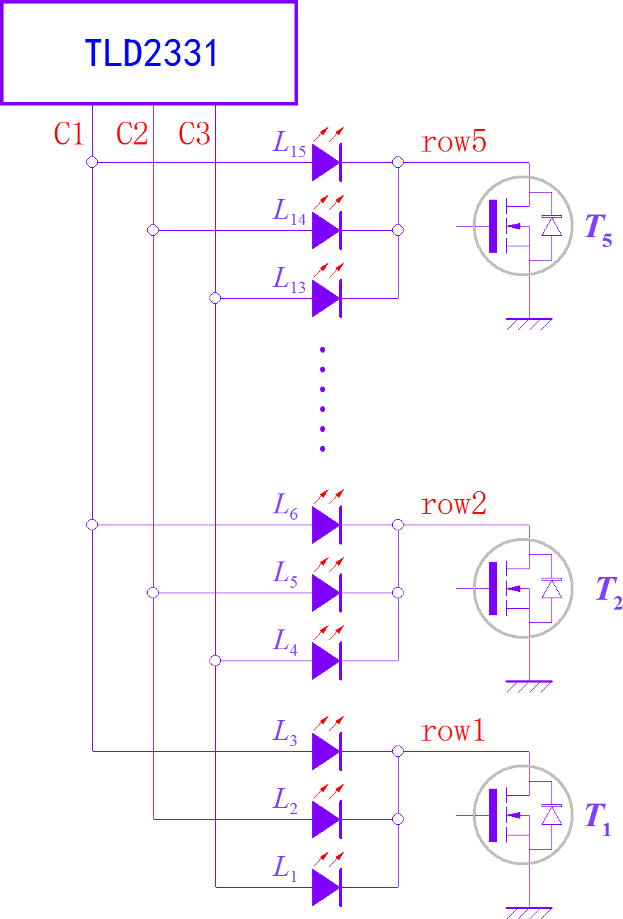 ▲ 图1.2.1 山大威海无线组灯柱驱动电路示意图