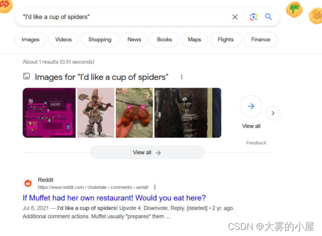 “‘我想要一杯蜘蛛’这个短语只有唯一的 Google 搜索结果。它不常用，因此它的复杂度非常高。理论上，机器不太可能写出这个短语。”