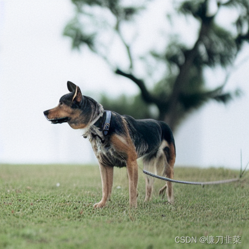 修改后的图片：An old grey dog