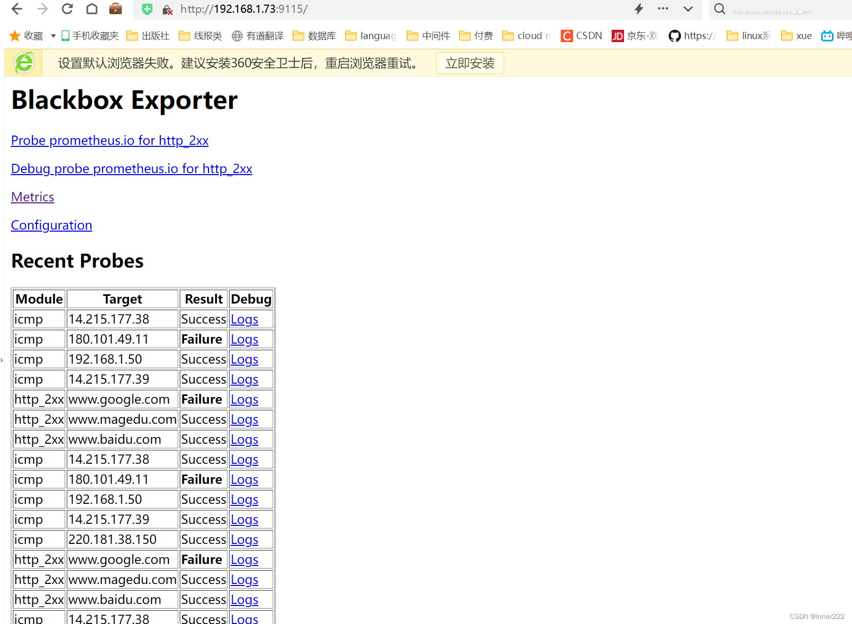 Prometheus监控mysql nginx tomcat 黑盒监控