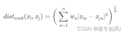 加权闵可夫斯基距离