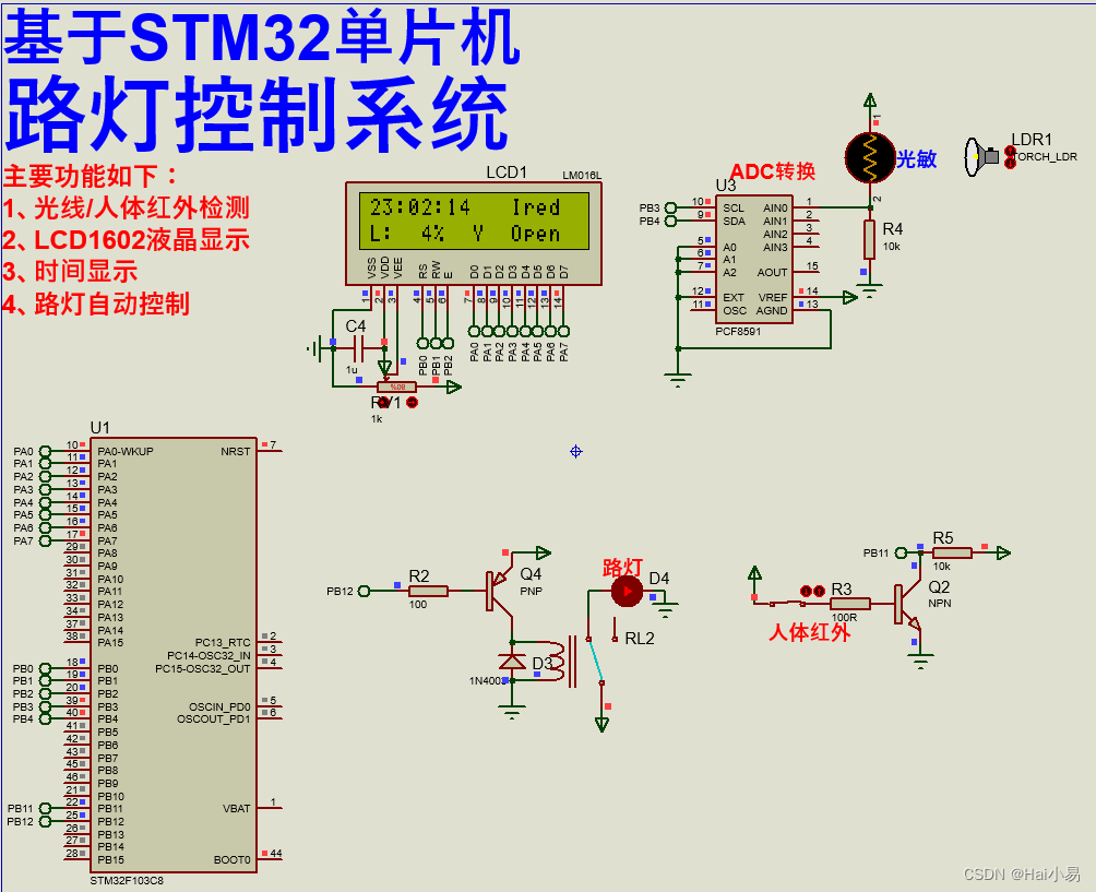 【Proteus仿真】【STM32单片机】路灯控制系统