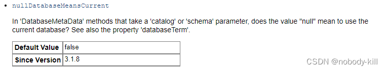 关于的nullDatabaseMeansCurren的官网原文
