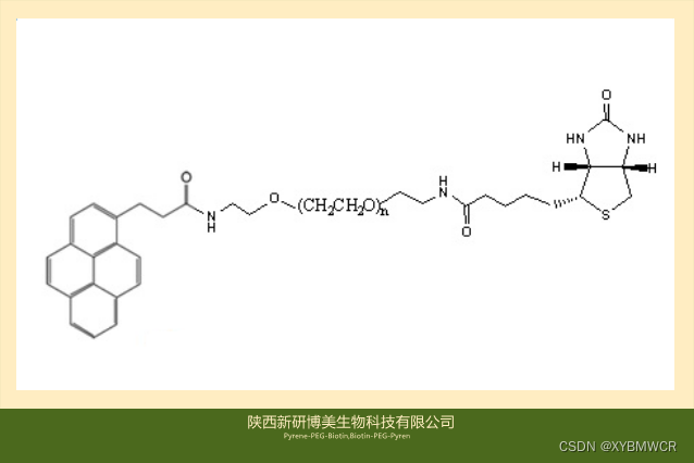 Biotin-PEG-Pyrene，Pyrene-PEG-Biotin，芘丁酸-PEG-生物素peg化芘衍生物