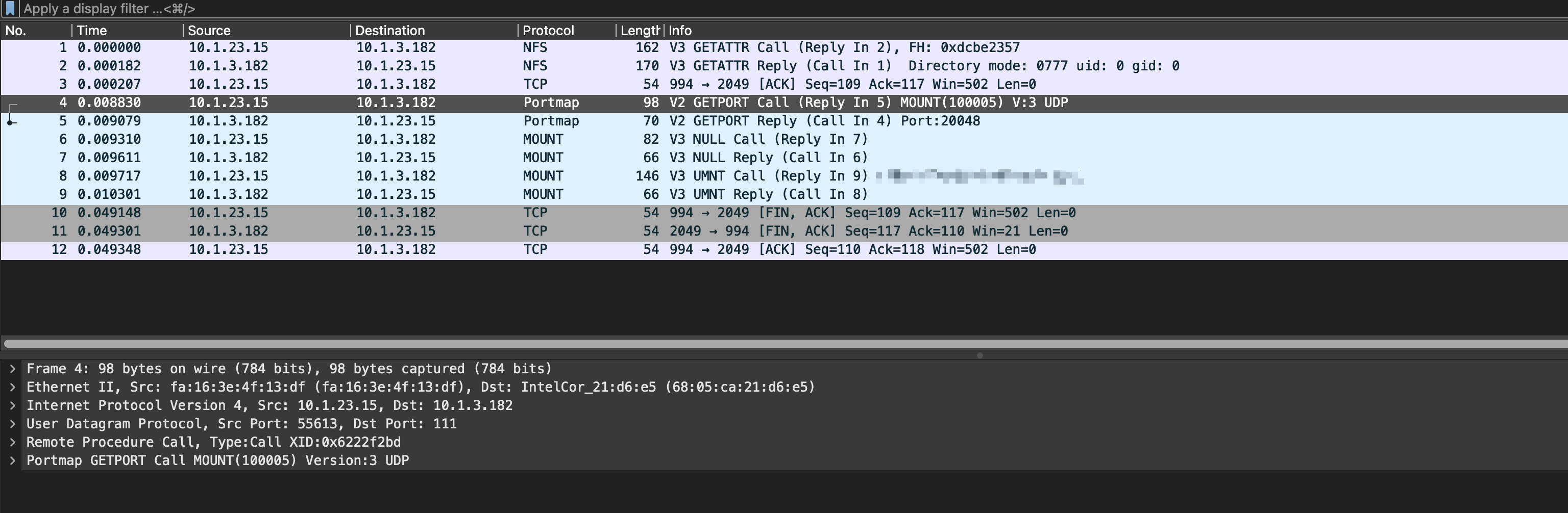 wireshark05-nfs协议unmount