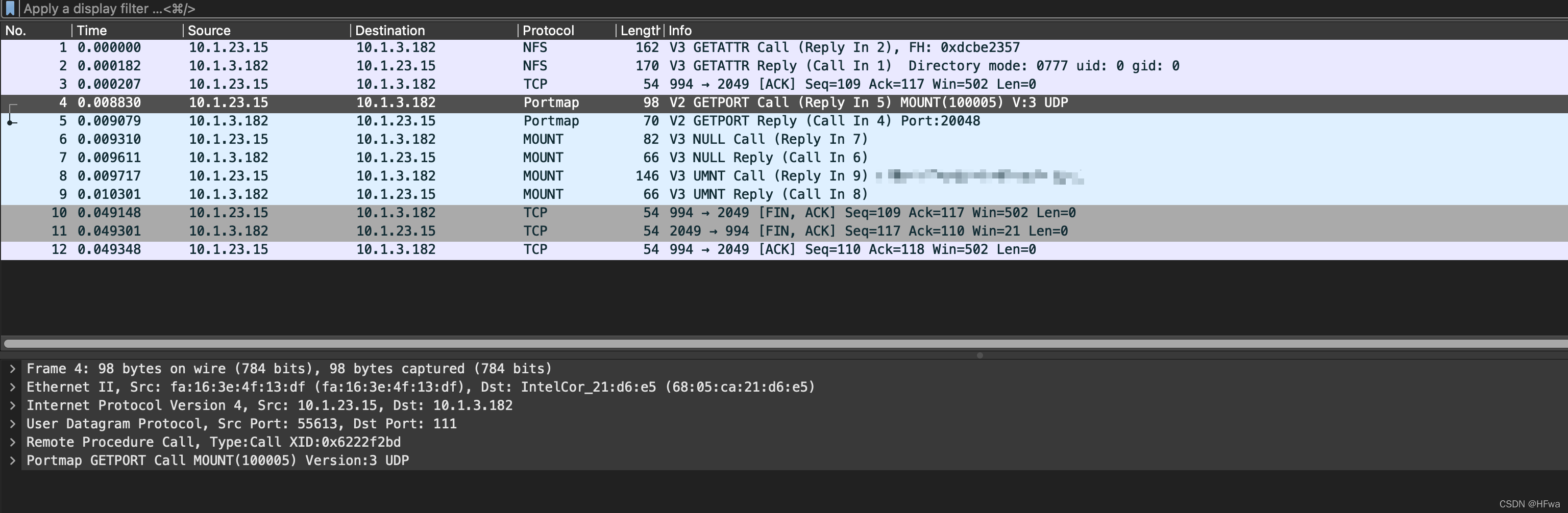 wireshark05-nfs协议unmount