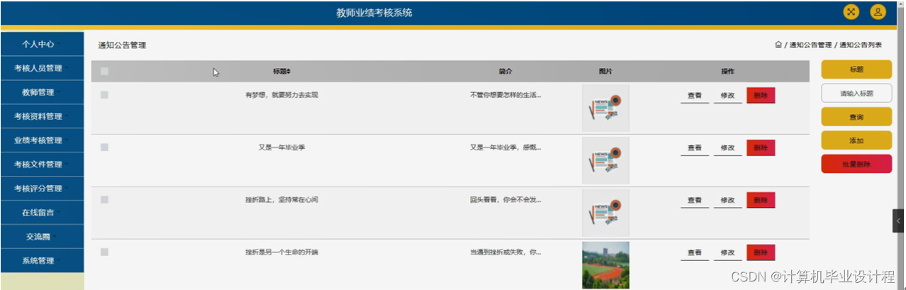 [附源码]SSM计算机毕业设计教师业绩考核系统JAVA