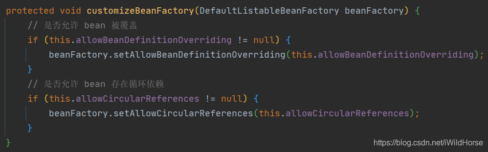 设置 allowBeanDefinitionOverriding、allowCircularRefrences