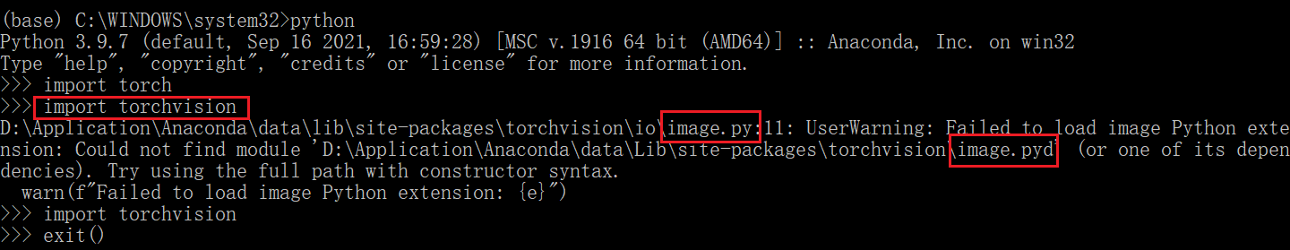 关于torchvision导入报错的问题,UserWarning: Failed to load image Python extension:「建议收藏」