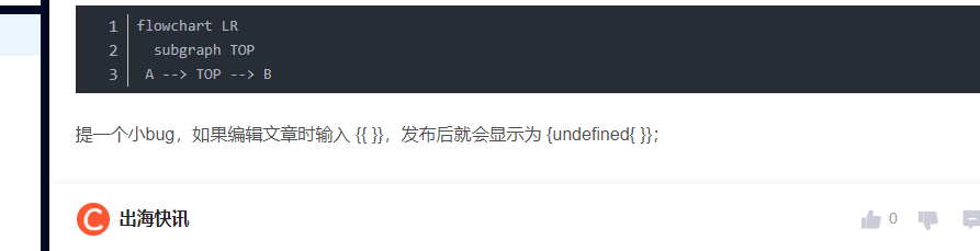 提一个小bug，如果编辑文章时输入 {{ }}，发布后就会显示为 {undefined{ }}；