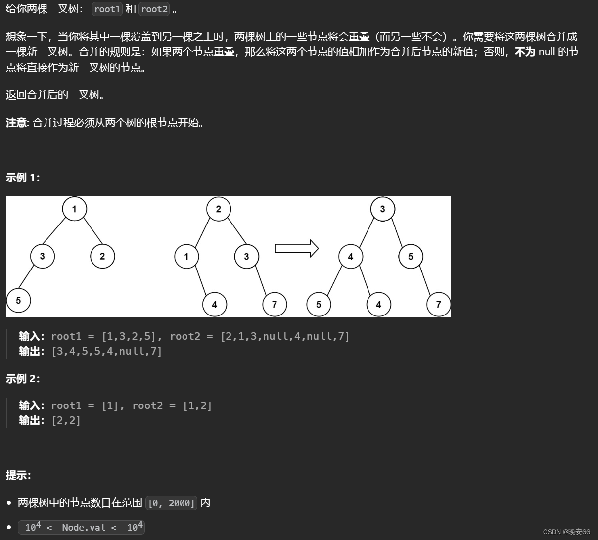 【算法与数据结构】617、LeetCode合并二叉树