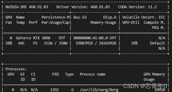 nvidia-smi指令结果