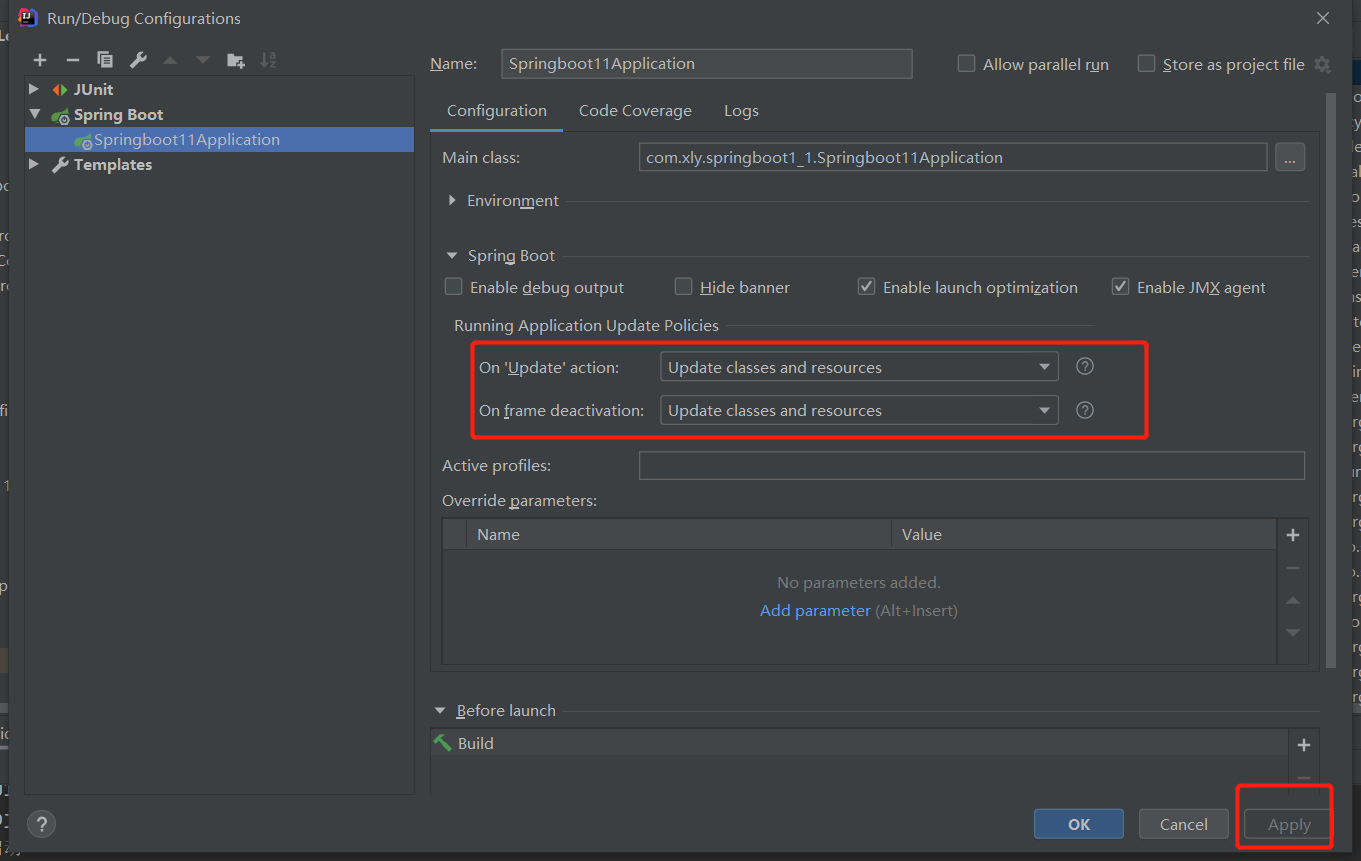 springboot 配置热启动
