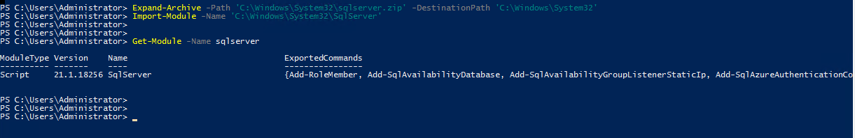 PowerShell 内网不能直接安装SqlServer模块的处理办法