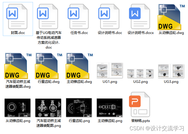 基于UG电动汽车传动系统减速器方案优化设计【说明书（论文）+任务书++CAD图纸+答辩稿】_基于ug电动汽车设计论文-CSDN博客