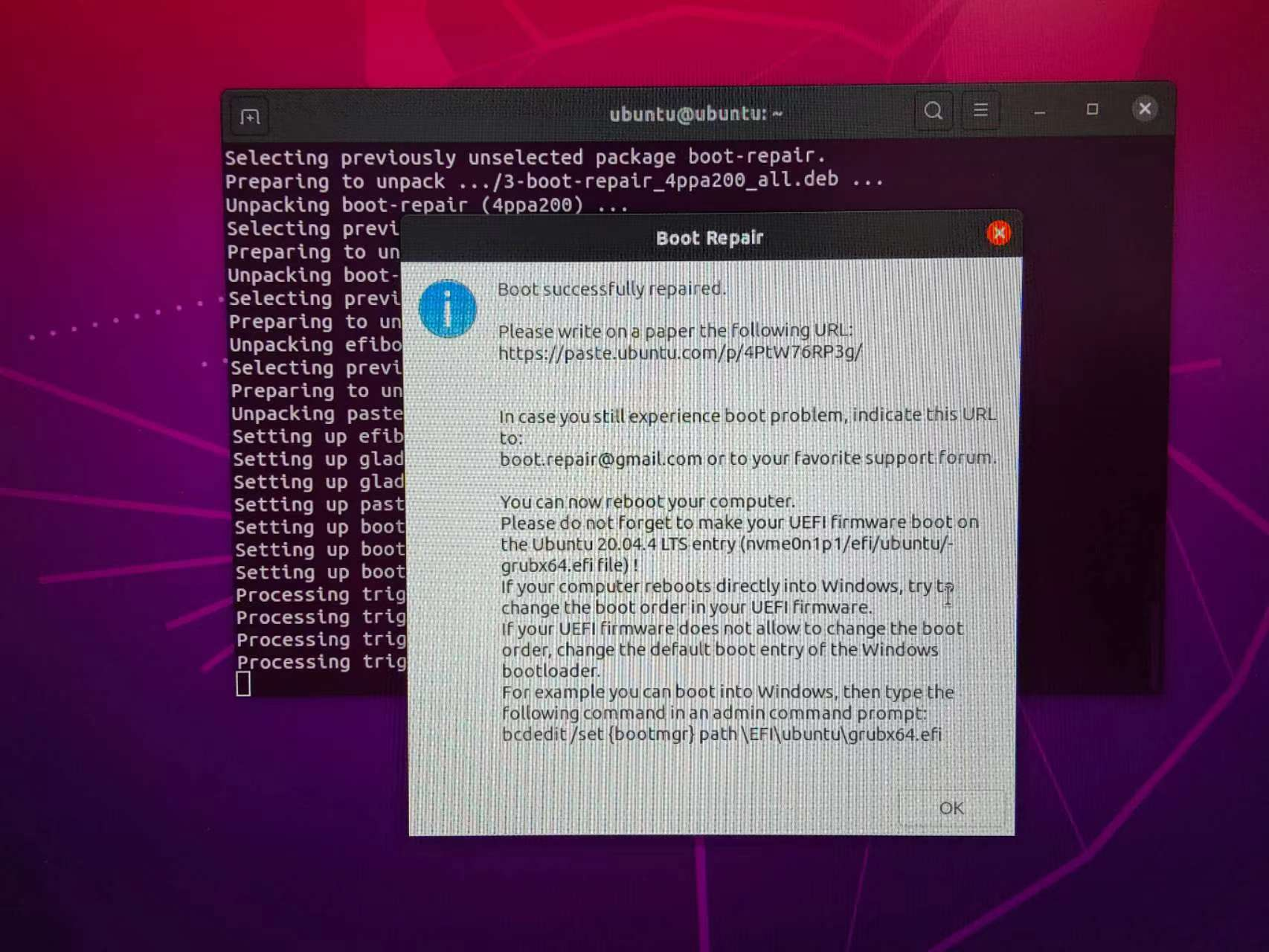 ubuntu启动盘修复grub引导