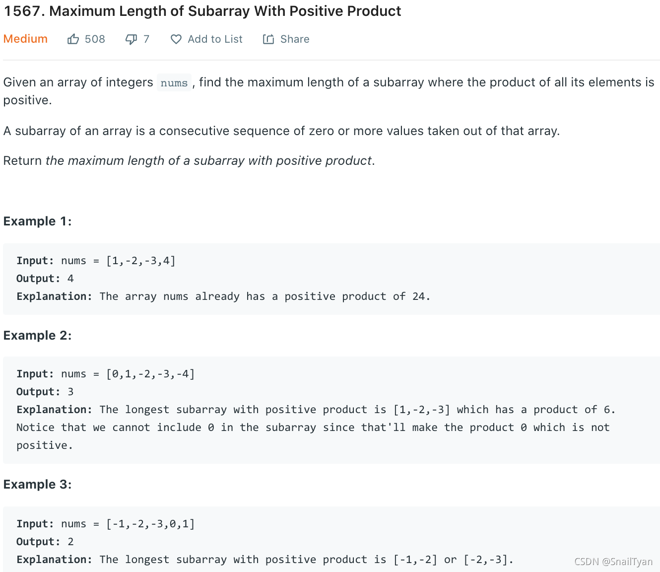 Maximum Length of Subarray With Positive Product