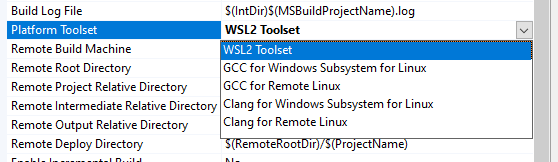 C++ with WSL 2 Distributions and Visual Studio 2022