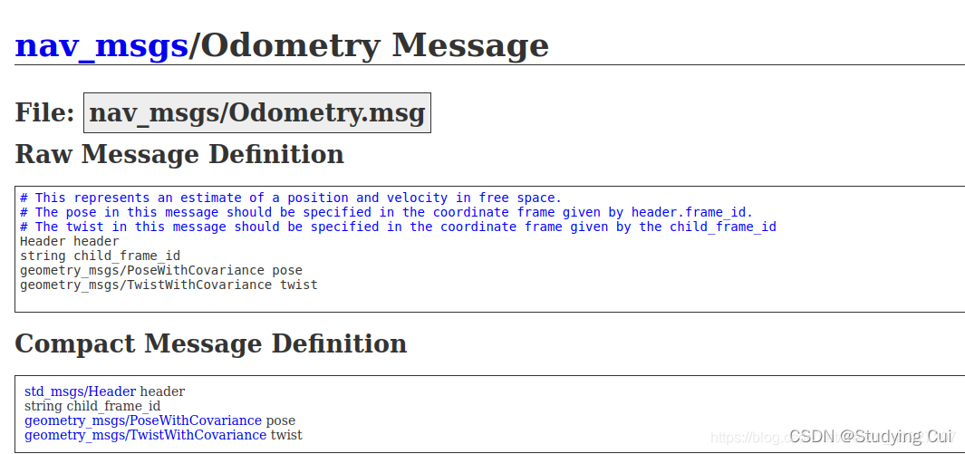 ROS std_msgs/sensor_msgs部分数据含义_ros msgs timeCSDN博客