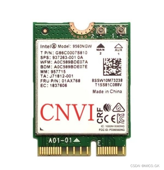 mini pcie/m2 ngff/CNVI WIFI模块接口区分图示