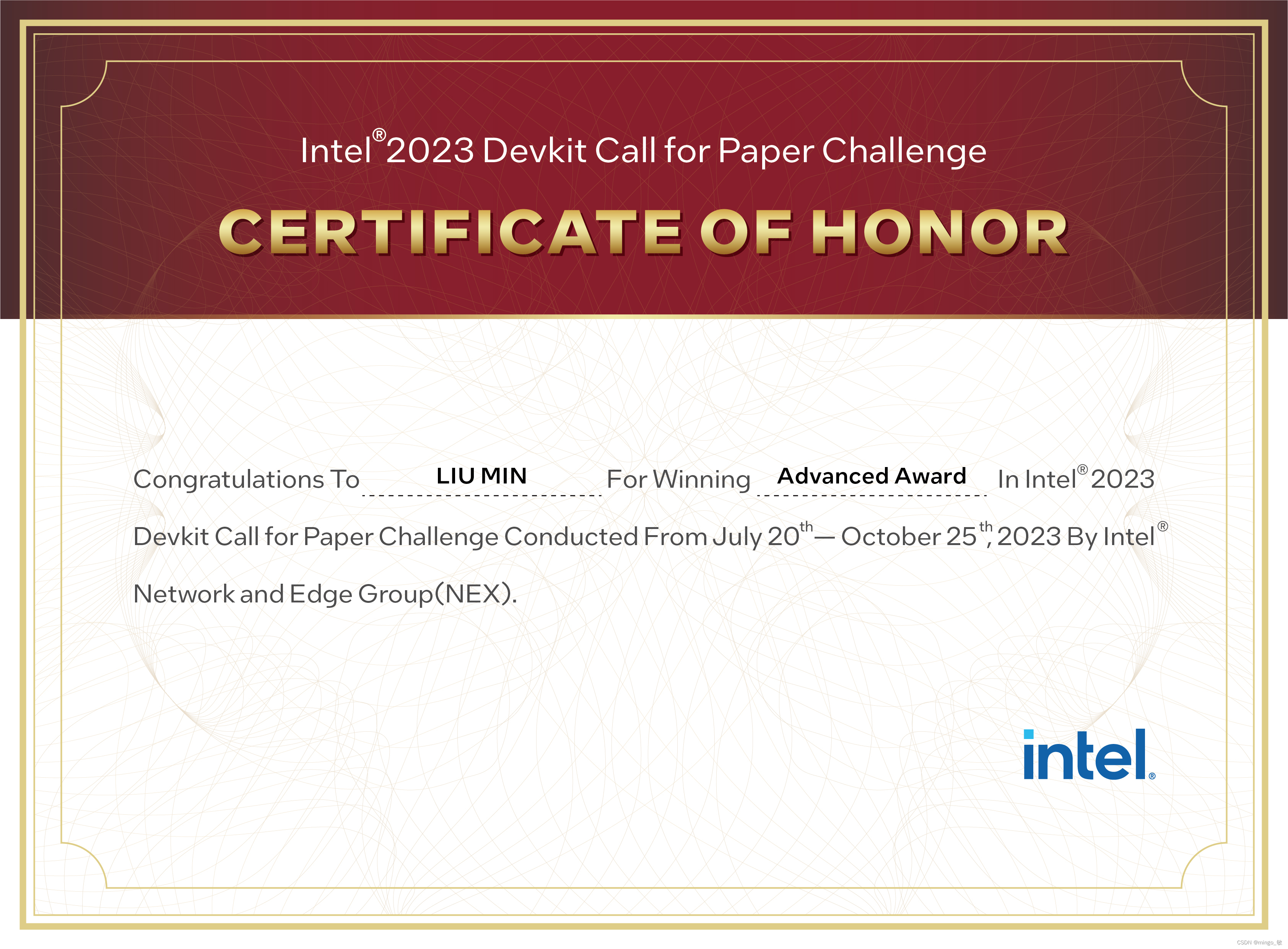 Intel Devkit Call for Paper Challenge - Advanced Award