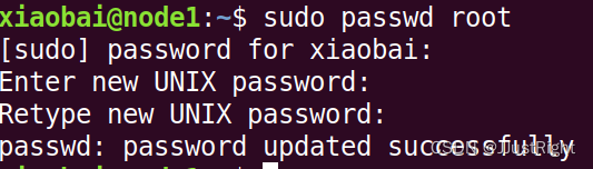 sudo passwd root