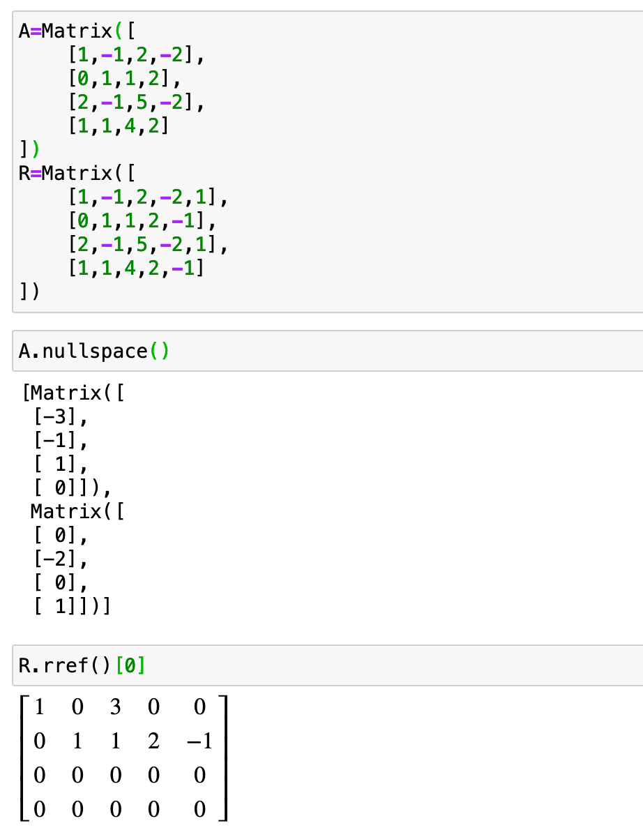 python之sympy库--在线性代数领域的应用