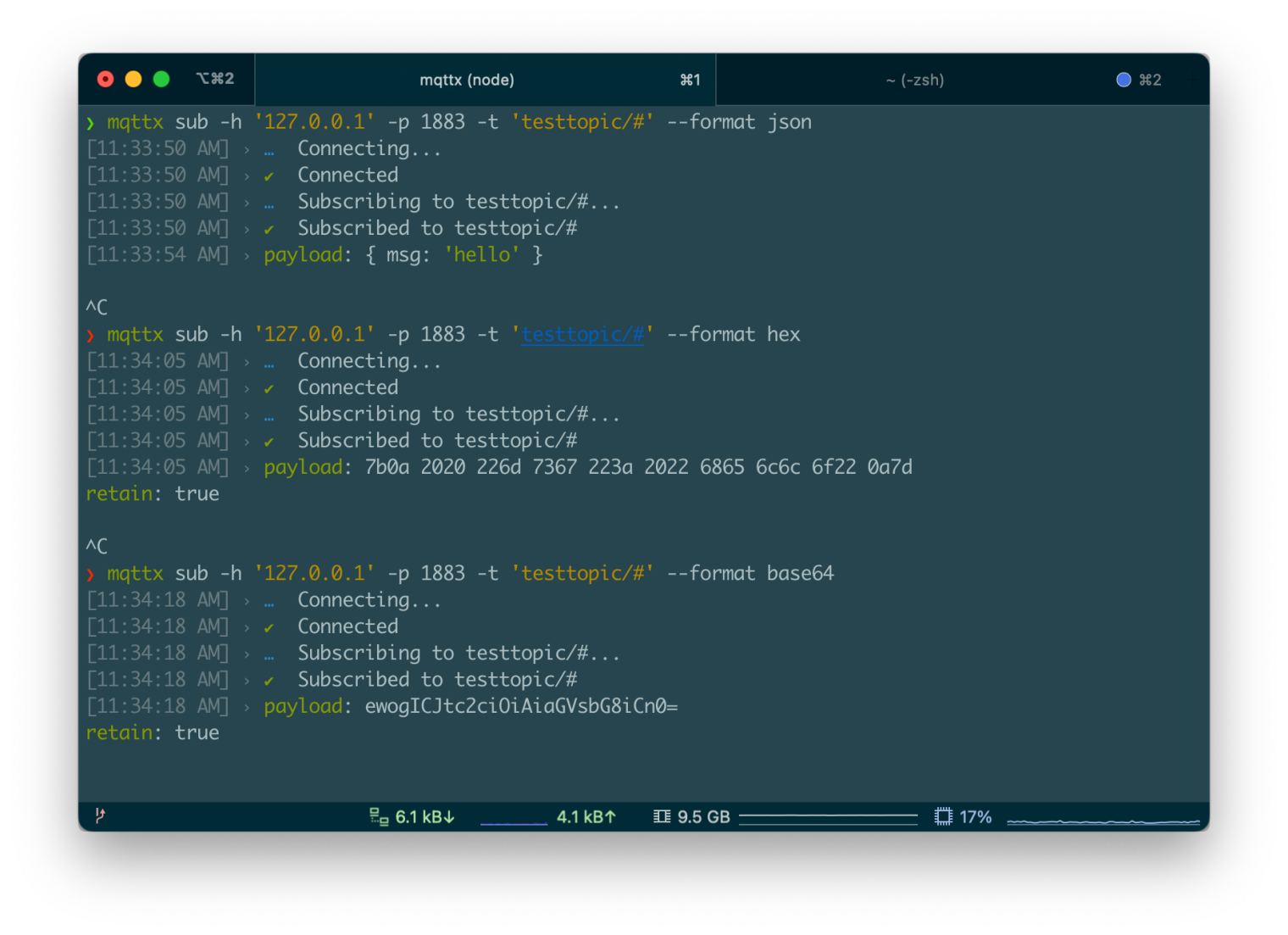 v1.9.1 进行中：MQTT X CLI 支持自动重连及保存和读取本地文件