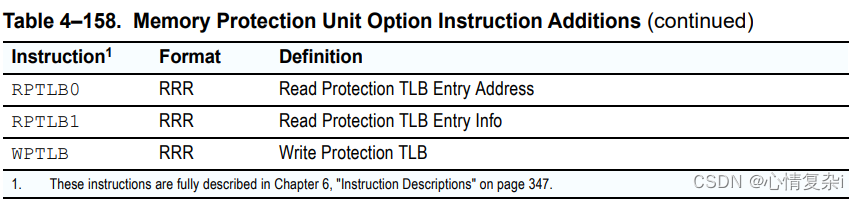 Memory Protection Unit Option Instruction Additions (continued)