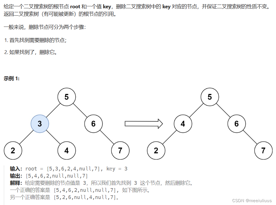 面试必考精华版Leetcode450. 删除二叉搜索树中的节点