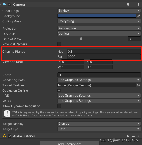 untiy报错: Screen position out of view frustum解决办法