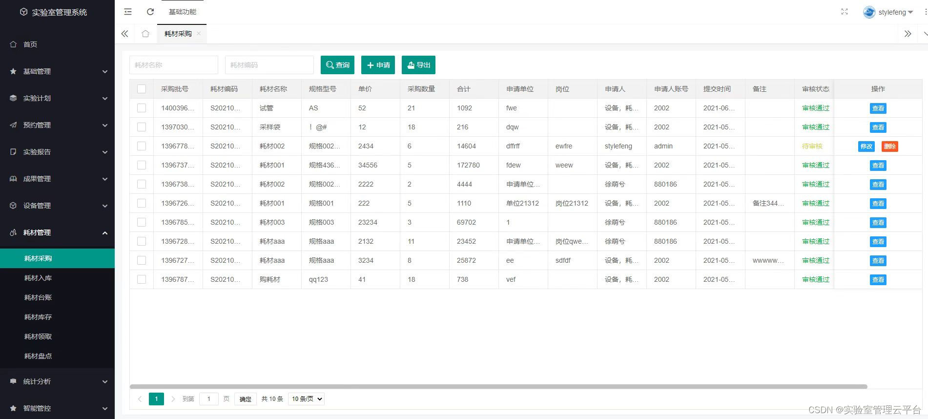 盛元广通实验室试剂耗材管理系统