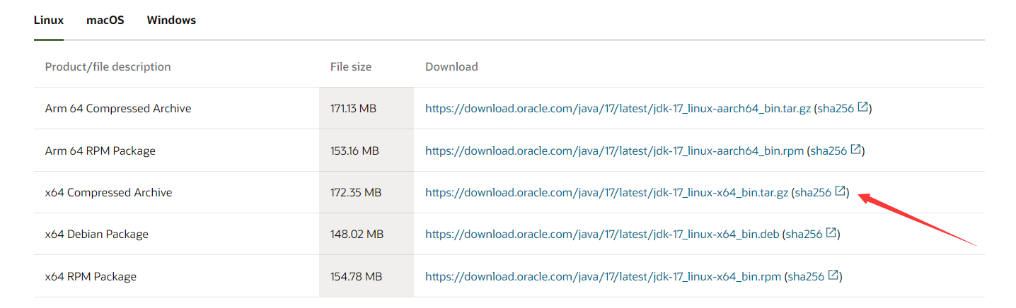 这里作者下载的是JDK17