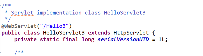 @WebServlet("/Hello3") 就相当于在web.xml 中配置改地址