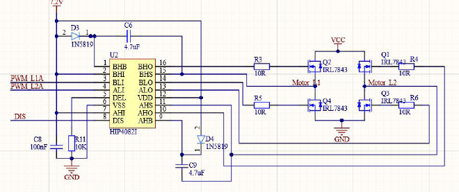 ▲ 图 4.5电机驱动原理图