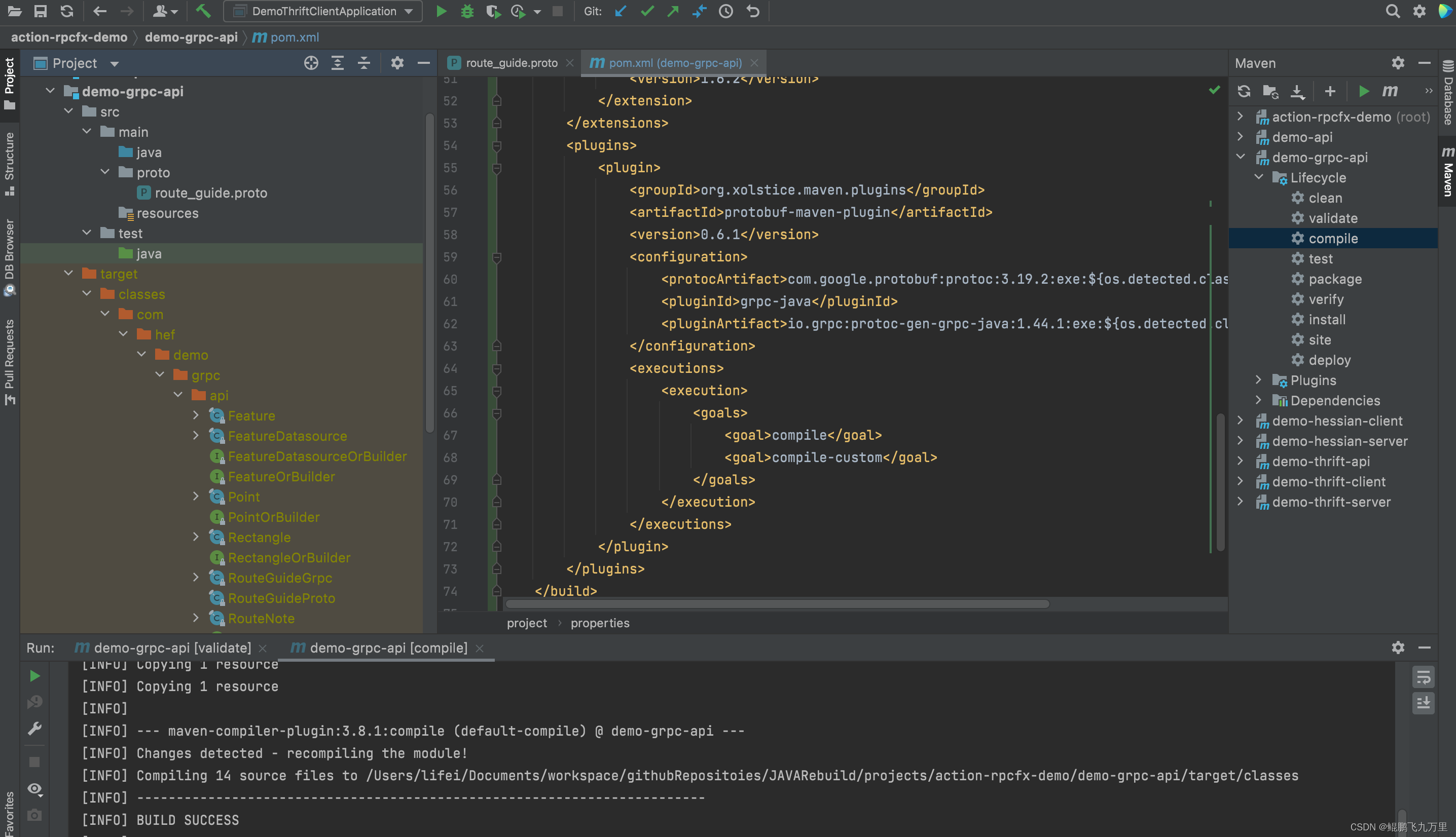 demo-grpc-api通过maven插件生成编译代码