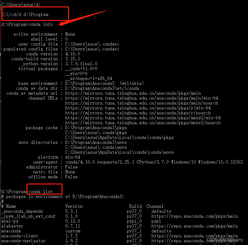 EnvironmentLocationNotFound: Not a conda environment: C:\Program Files