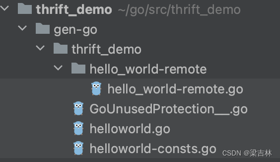 thrift生成的gen-go目录代码文件