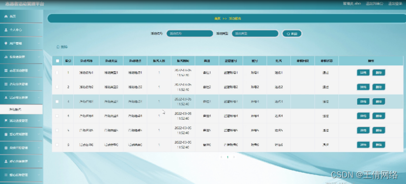 (附源码)计算机毕业设计SSM志愿者活动管理平台