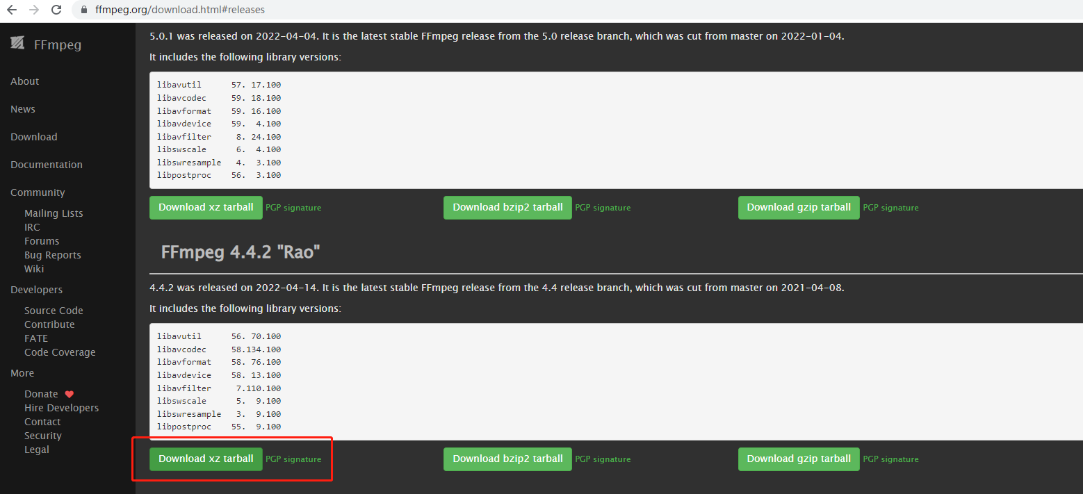  chart 4-1 ffmpeg Download address 