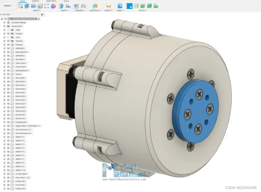 3D Model of Harmonic Drive in Fusion 360