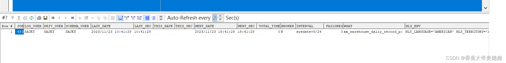 oracle的debjob挂載查詢