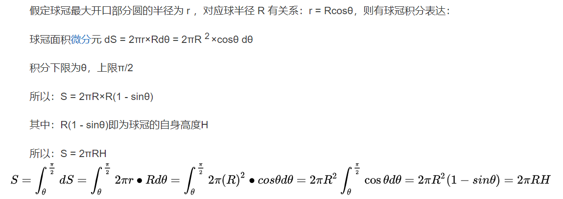 数学 球体的面积公式证明 Ydfind的博客 Csdn博客 球面积与角度的关系