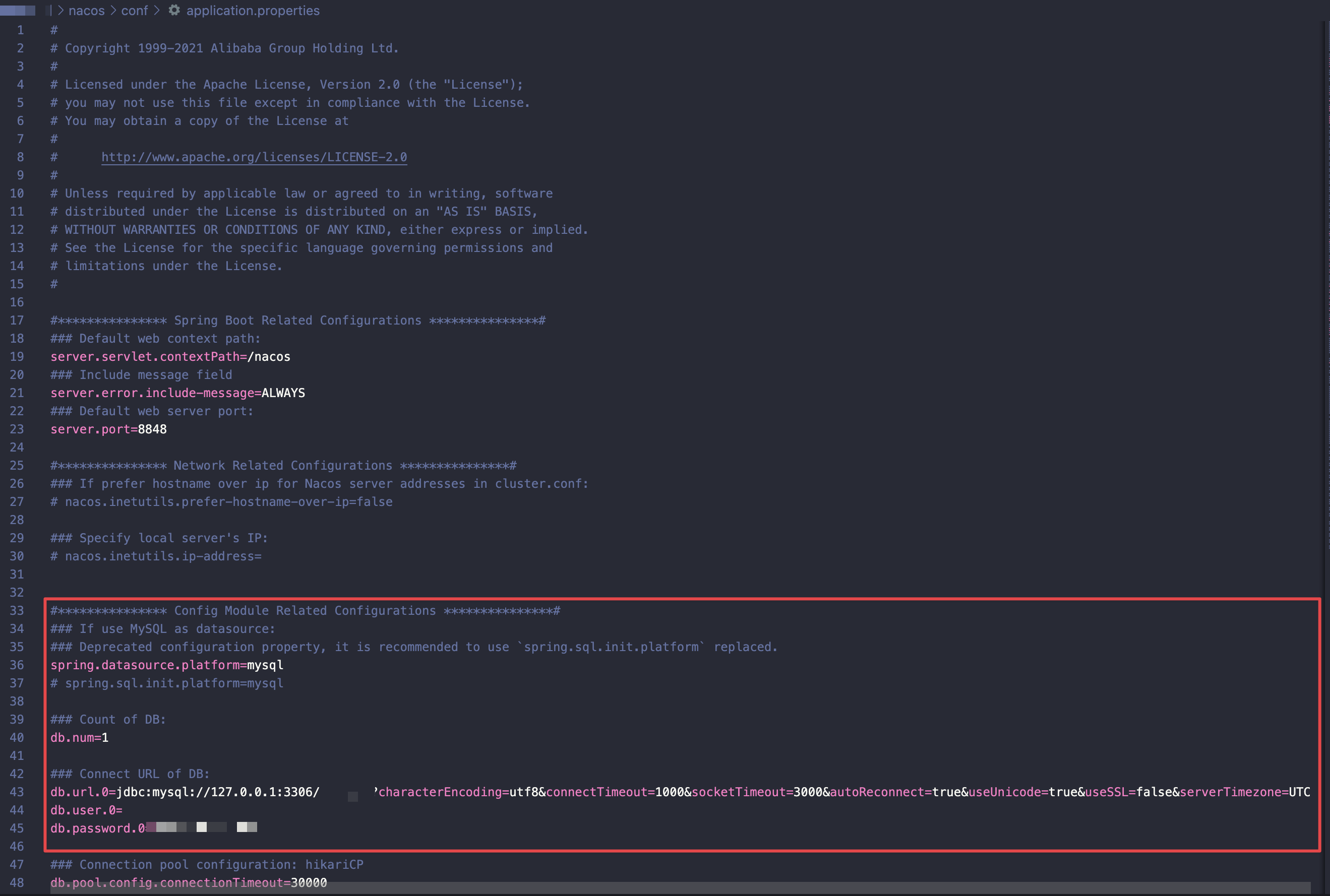nacose数据库配置![