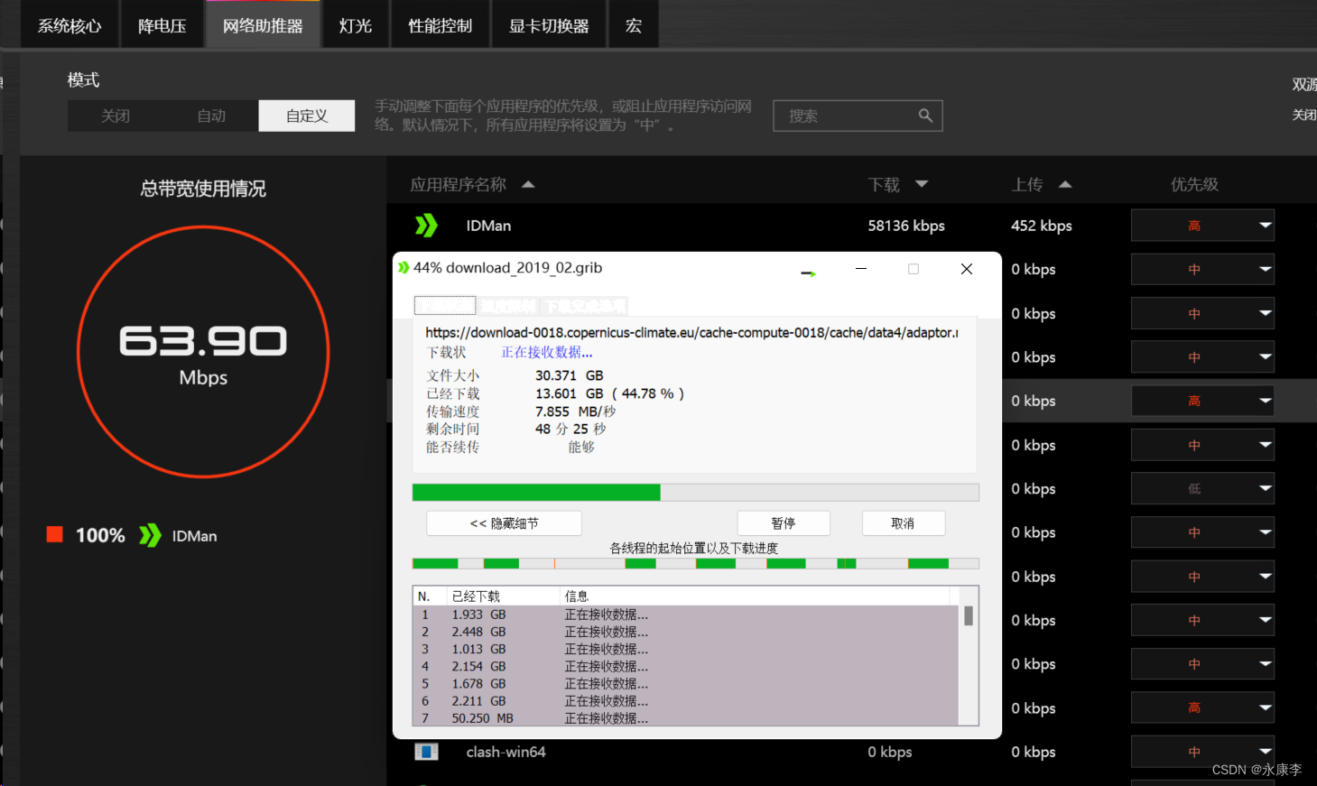 使用IDM下载era5-land的网速